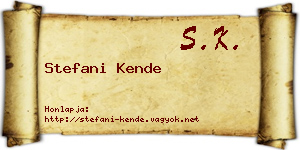 Stefani Kende névjegykártya